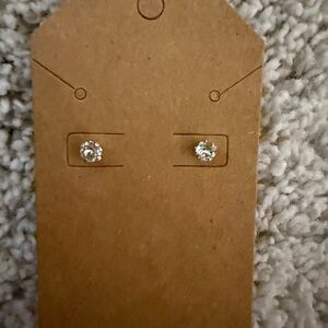 Elegant Silver Diamond Stud Earrings
